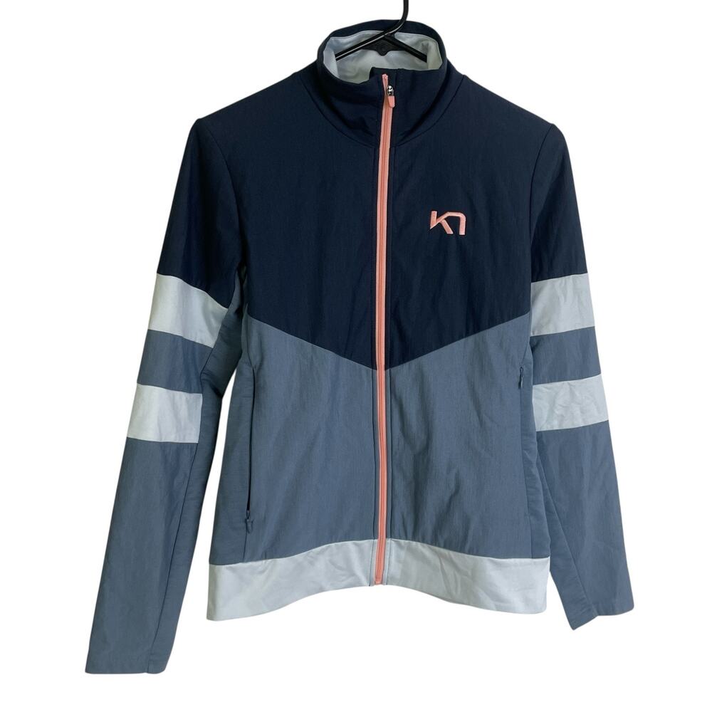 Kari Traa Jacket Womens XS Blue Full Zip Midlayer Marin Outdoors Wool Blend *